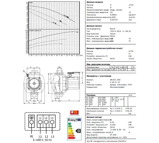 Насос Wilo TOP-S 30/4 DM PN6/10 2044012