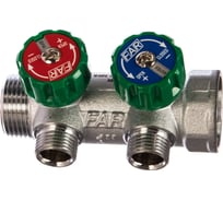 Регулирующий коллектор FAR 1" ВР-НР с 2 отв. 1/2" НР межосев. 45 мм FK 3821 112