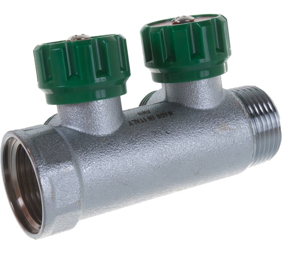 Регулирующий коллектор FAR 1" ВР-НР с 2 отв. 1/2" НР межосев. 45 мм FK 3821 112