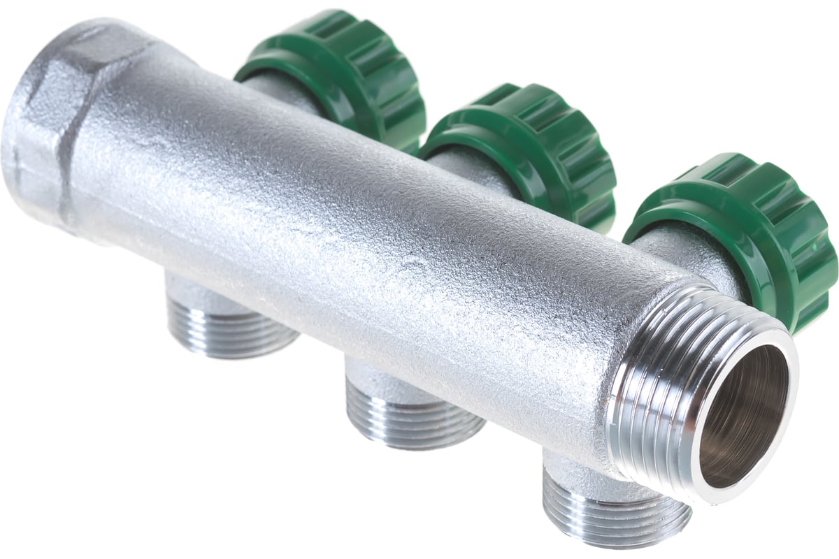 Регулирующий коллектор FAR 1" ВР-НР с 3 отв. 3/4" НР межосев. 45 мм ...