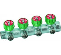 Регулирующий коллектор FAR 3/4" ВР-НР с 4 отв. 1/2" НР межосев. 45 мм, плс.упл. FK 3824 3412TP