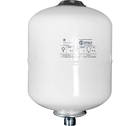 Расширительный бак STOUT для гвс, 8 л., вертикальный, белый Stw-0015-000008 RG00923CILS5OM