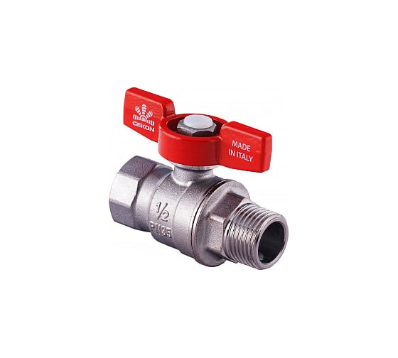 Шаровой кран GEKON с вн./нар. резьбой 1/2", ручка-бабочка GK 554 12