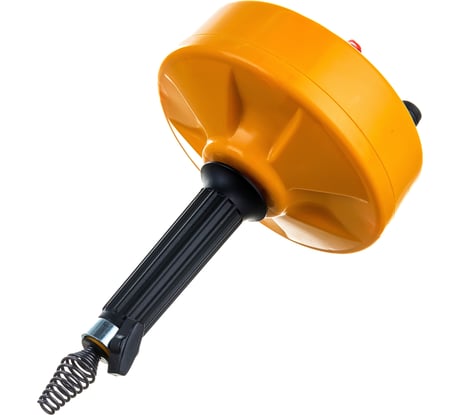 Вертушка для удаления засоров в трубах (до Ф 76 мм, длиной до 7.6 метров, пластиковый барабан, с подключением для шуруповерта) КРОКОЧИСТ 51722-9-8