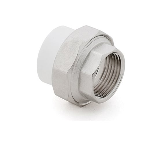 Муфта комбинированная разъемная (американка) ppr elite RTP наружная резьба 25x3/4, белый, 33595