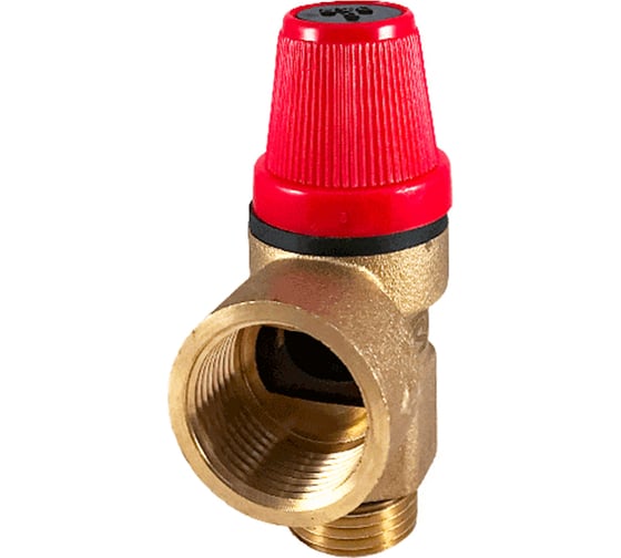 Клапан предохранительный STI мембранный ГШ 3/4"х1/2" латунный, угловой (3 бар) D120-00878