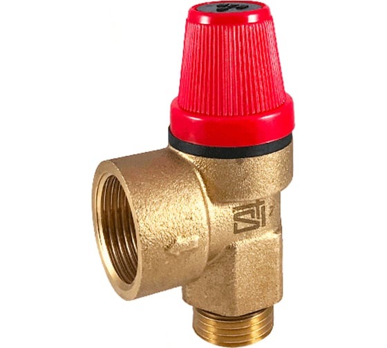 Клапан предохранительный STI мембранный ГШ 3/4"х1/2" латунный, угловой (6 бар) D120-00879