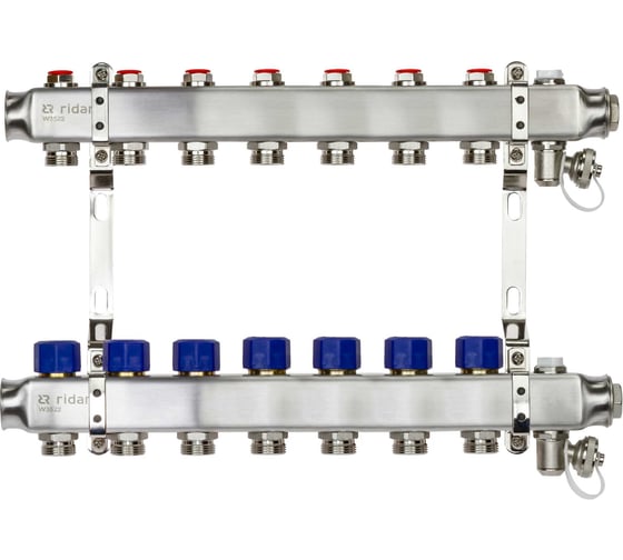 Комплект коллекторов Ридан SSM-7R set с кронштейнами, 7 контуров 088U0977R