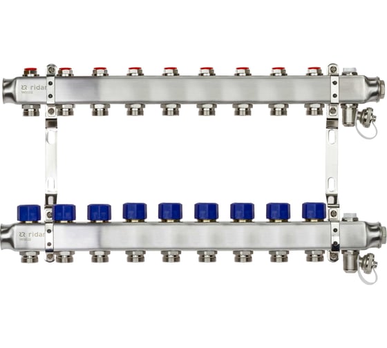 Комплект коллекторов Ридан SSM-9R set с кронштейнами, 9 контуров 088U0979R