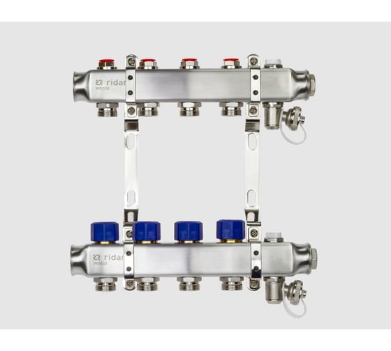 Комплект коллекторов Ридан SSM-4R set с кронштейнами, 4 контура 088U0974R 1