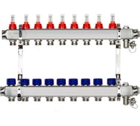 Комплект коллекторов Ридан SSM-9RF set с расходомерами и кронштейнами, 9 контуров 088U0959R