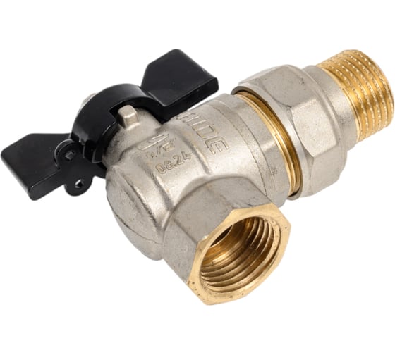 Кран LD PRIDE шаровой со сгоном угловой 1/2'' - 1/2'' бабочка 552307 1