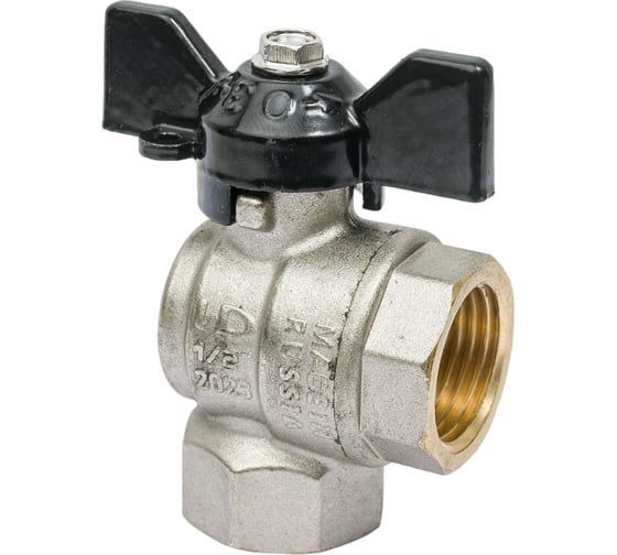 Кран LD PRIDE угловой шаровой 1/2'' - 1/2'' вн/вн бабочка 552305