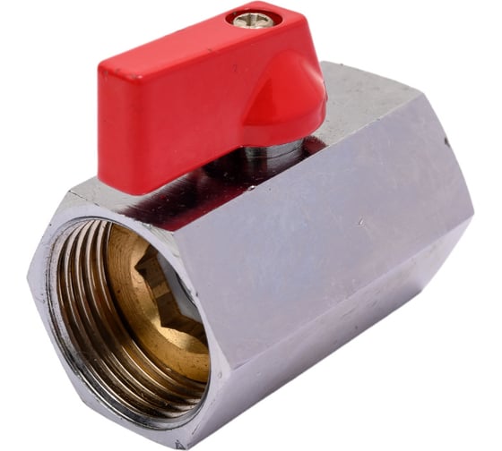 Кран шаровой мини STI 3/4" Ду20 Ру16 муфтовый, (муфта-муфта) стандартнопроходной, латунь D160-02802