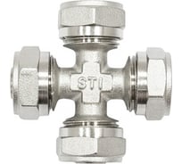 Крестовина STI металлопластиковая обжимная 90 градусов ду20 ру25 D190-00107