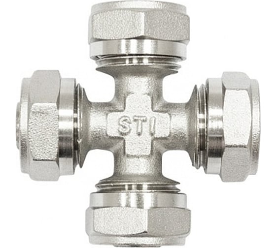 Крестовина STI металлопластиковая обжимная 90 градусов ду20 ру25 D190-00107