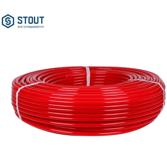 Труба из сшитого полиэтилена с кислородным слоем STOUT PEX-a 16х2,0 бухта 500 м красная SPX-0002-501620 1