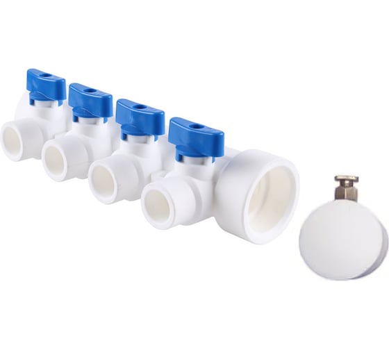 Коллектор с воздухоотводчиком MeerPlast ду32/4x20w синий D200-00013 1