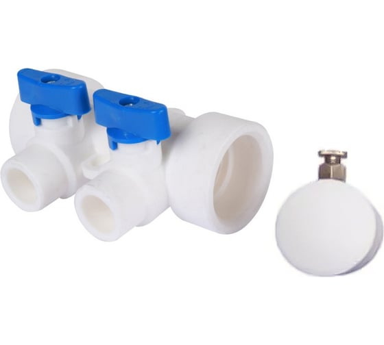 Коллектор с воздухоотводчиком MeerPlast ду40/2x20w синий D200-00015