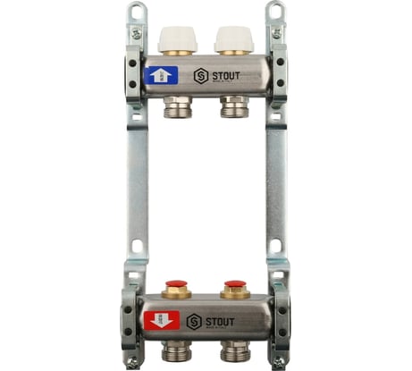 Коллектор из нержавеющей стали без расходомеров STOUT 2 выхода SMS 0922 000002