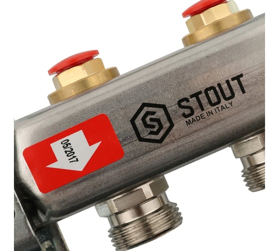 Коллектор из нержавеющей стали без расходомеров STOUT 2 выхода SMS 0922 000002