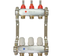 Коллекторный блок Rvc ТП нержавеющая сталь, 1 (DN25) 9x3/4 (евроконус), с расходомерами 09243