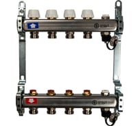 Коллектор из нержавеющей стали без расходомеров, с клапаном выпуска воздуха и сливом STOUT 4 выхода SMS-0932-000004 15764606