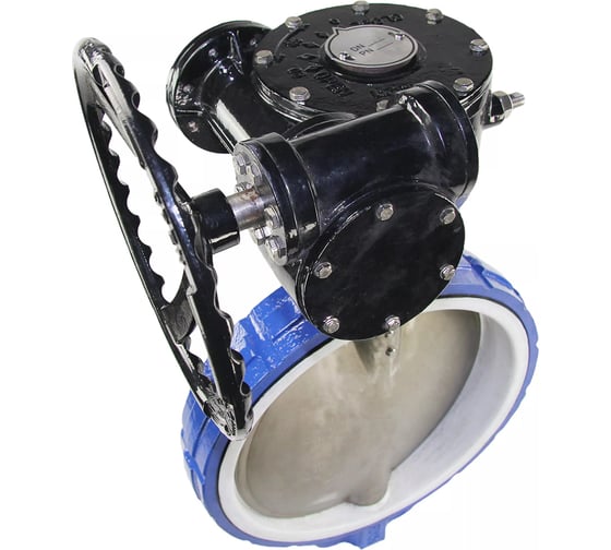 Затвор дисковый поворотный DN.ru WCB-316L-PTFE Ду400 Ру16 с редуктором D050-02376