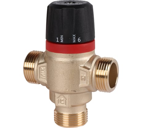 Термостатический смесительный клапан для систем отопления и гвс ROMMER 3/4" нр 20-43с kv 1,6 (боковое смешивание) RG0092NU9FV18V