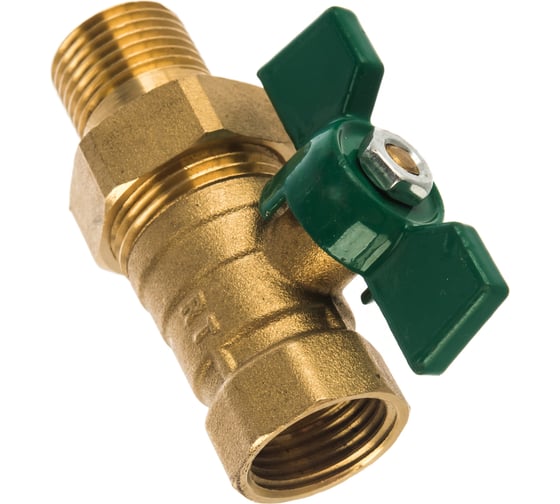 Шаровый кран со сгоном РОСТерм 1/2" В-H ручка бабочка RT1066