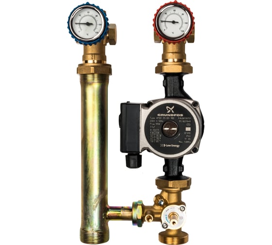 Насосная группа с 3-х ходовым приводным смесителем (1"; с насосом Grundfos UPSO 25-65) STOUT SDG-0003-002502