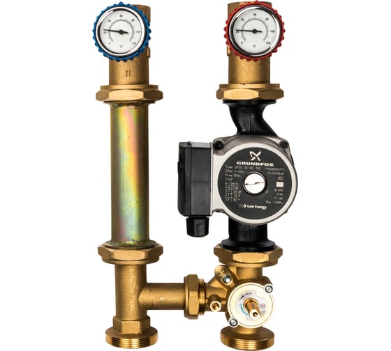 Насосная группа с прямым контуром (1 1/4", с насосом Grundfos UPSO 32-65 в теплоизоляции, DN 32) STOUT SDG-0001-003202