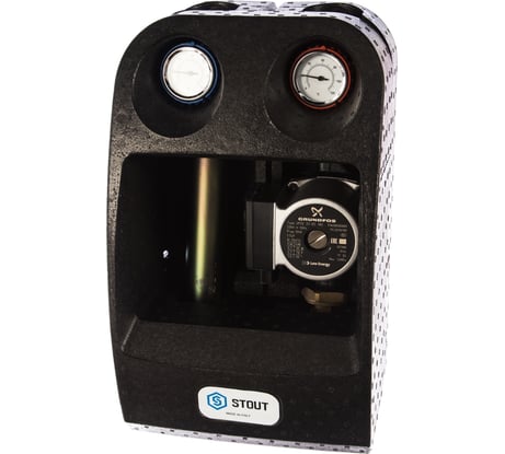 Насосная группа с прямым контуром (1", с насосом Grundfos UPSO 25-65 в теплоизоляции, DN 25) STOUT SDG-0001-002502