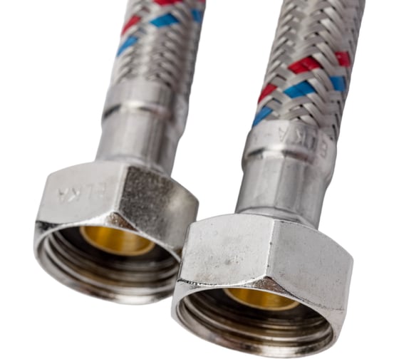 Гибкая подводка для смесителей ELKA 1/2" х М10 х 80 см, пара - длинный и короткий хвост ИС.100966