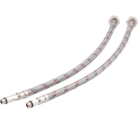 Гибкая подводка для смесителей ELKA 1/2" х М10 х 40 см, пара - длинный и короткий хвост ИС.100963