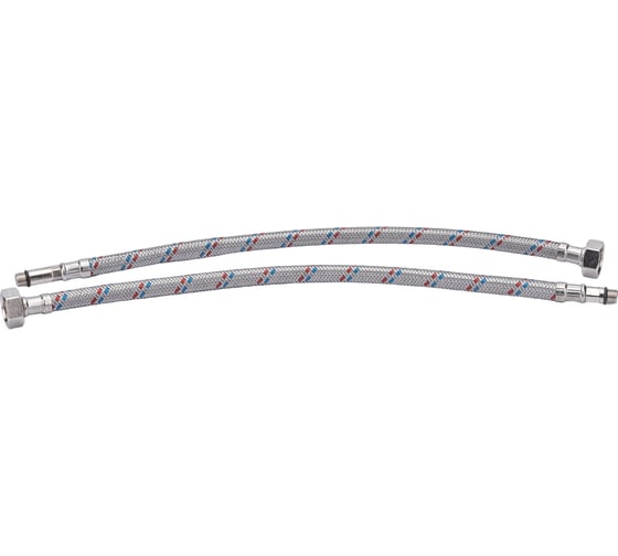 Гибкая подводка для смесителей ELKA 1/2" х М10 х 40 см, пара - длинный и короткий хвост ИС.100963