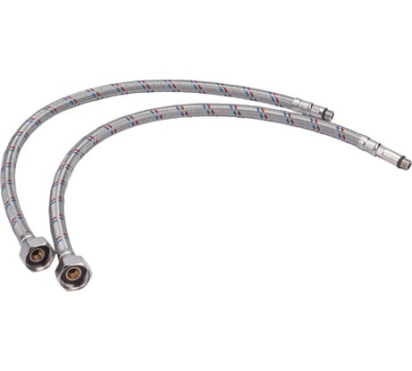 Гибкая подводка для смесителей ELKA (оплетка нерж.сталь) 1/2", вр/нр м10, 50 см (пара) 694687891805