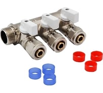 МП коллектор Rvc 3/4 гш-1/2 ш с кранами, 3 выхода (в комплекте ЕК 16x1/2 ) 10883 27980828