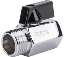 Прямой кран для бытовой техники Rvc (15) 1/2 г х 1/2 ш, мини (ручка черная) 13549