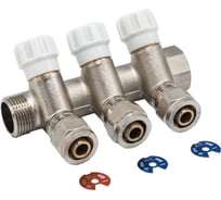 МП коллектор Rvc 3/4 гш-1/2 ш регулируемый 3 выхода (в комплекте ЕК 16x1/2 ) 17061