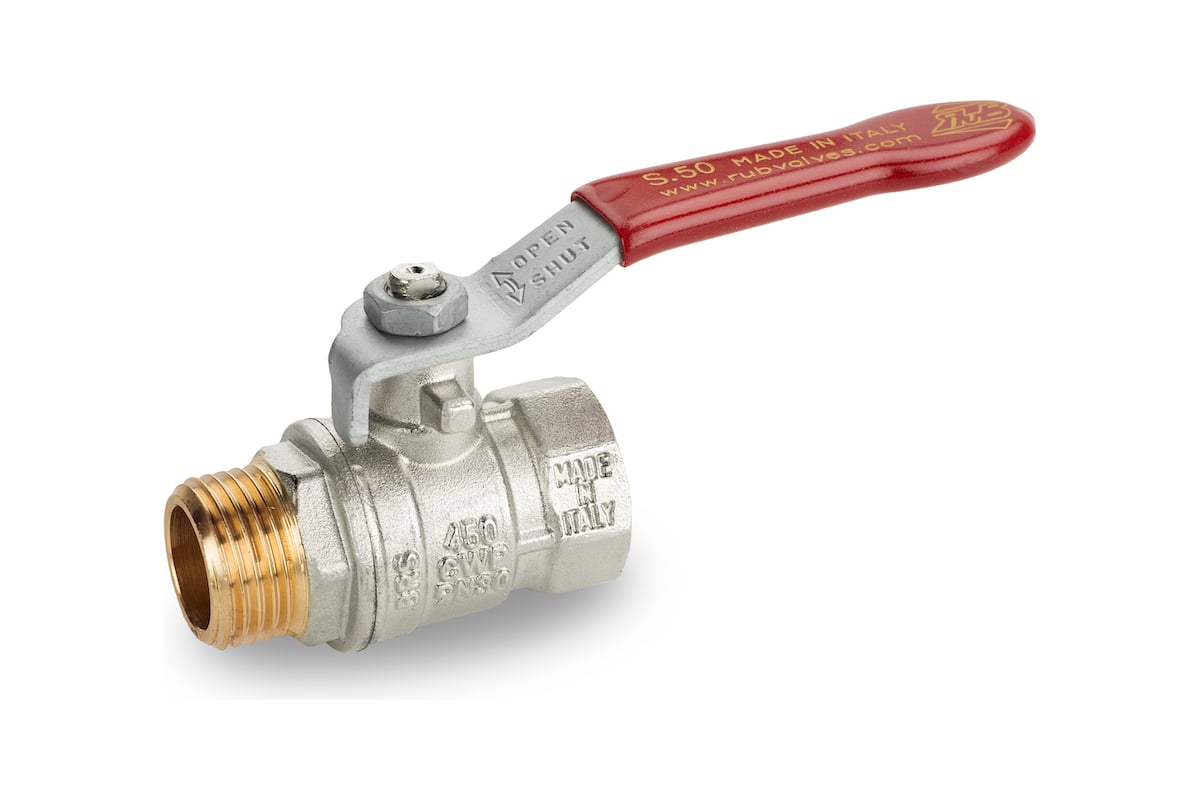 Шаровой кран RuB, 1 1/2" DN40 PN30, ВР-НР, серия VENEZIA (S.50), ручка ...