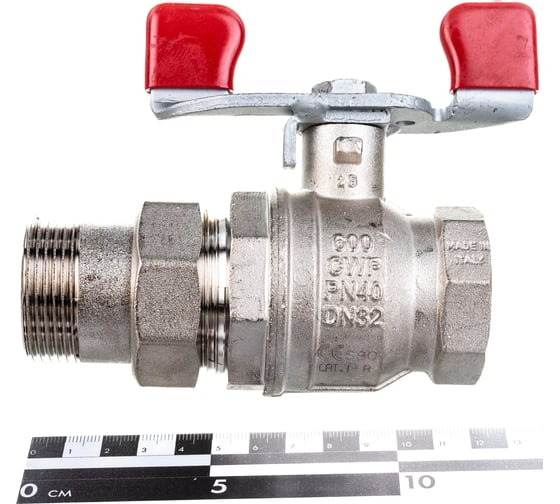 Шаровой кран RuB с накидной гайкой ("американка"), 1 1/4" DN32 PN40, ВР-ВР, серия MILANO (S.90) S90G36