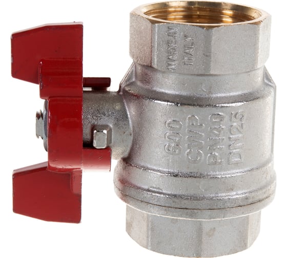 Шаровой кран RuB, 1" DN25 PN40, ВР-ВР, серия MILANO (S.90), бабочка S90F16