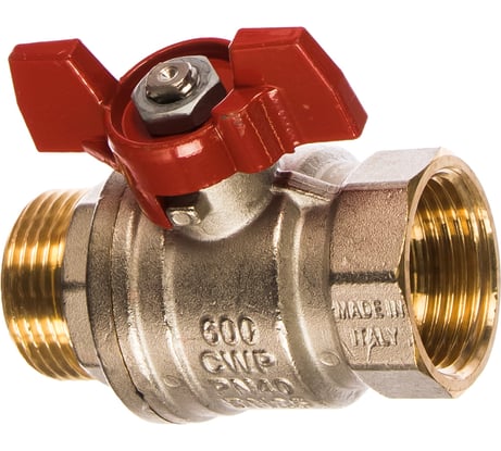 Шаровой кран RuB, 1" DN25 PN40, ВР-НР, серия MILANO (S.90), бабочка S90F26