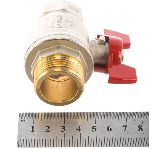 Шаровой кран RuB, 1" DN25 PN40, ВР-НР, серия MILANO (S.90), бабочка S90F26