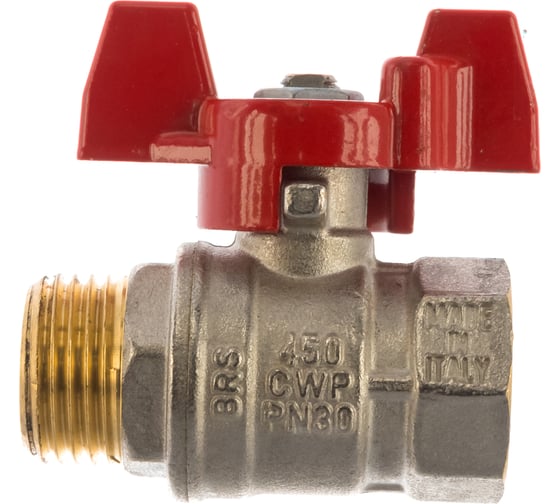 Шаровой кран RuB, 1/2" DN15 PN30, ВР-НР, серия VENEZIA (S.50), бабочка S50D26