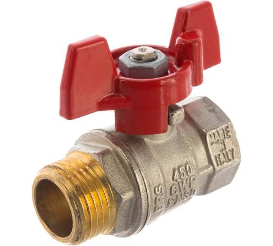 Шаровой кран RuB, 1/2" DN15 PN30, ВР-НР, серия VENEZIA (S.50), бабочка S50D26