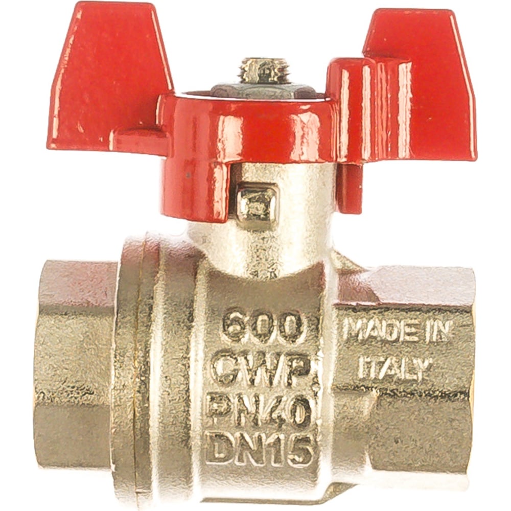 Шаровой кран RuB, 1/2" DN15 PN40, ВР-ВР, серия MILANO (S.90), бабочка ...