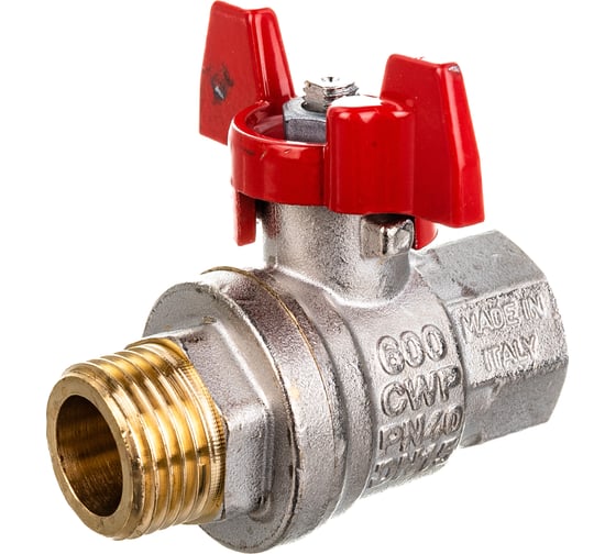 Шаровой кран RuB серия Milano S90 1/2", бабочка, В/Н, S90D26