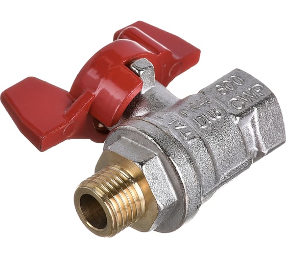 Шаровой кран RuB, 1/4" DN8 PN40, ВР-НР, серия MILANO (S.90), бабочка S90B26